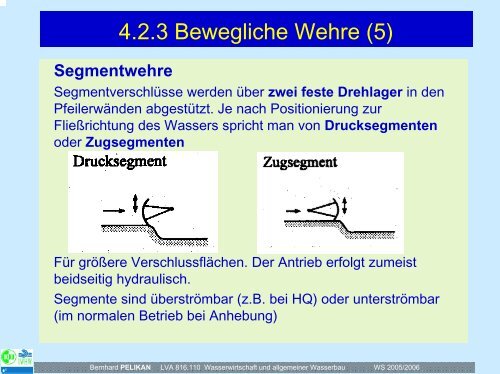 bewegliche Wehre - Institut für Wasserwirtschaft, Hydrologie und ...