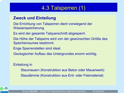 bewegliche Wehre - Institut für Wasserwirtschaft, Hydrologie und ...