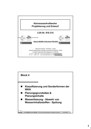 Wasserfassung - Institut für Wasserwirtschaft, Hydrologie und ...