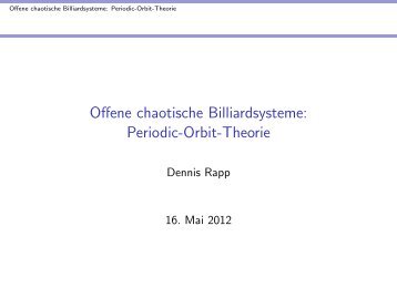 Offene chaotische Billiardsysteme: Periodic-Orbit-Theorie