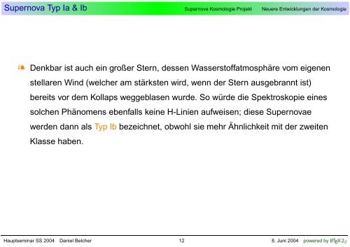 Supernova Kosmologie Projekt