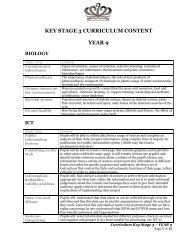 key stage 3 curriculum content year 9 - Nord Anglia Education