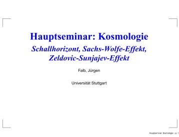 Hauptseminar: Kosmologie