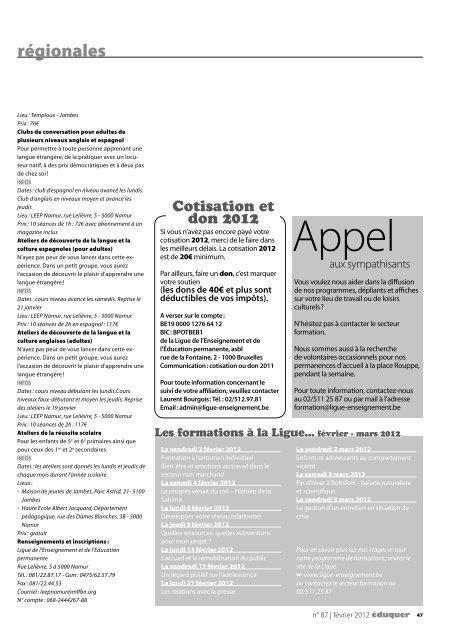 dossier - La Ligue de l'Enseignement