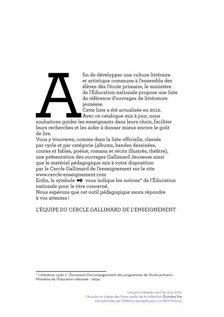 Téléchargez ce catalogue en pdf - Gallimard Jeunesse