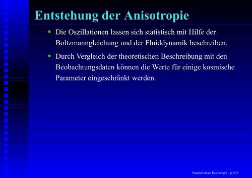 Hauptseminar: Kosmologie - Institut für Theoretische Physik der ...