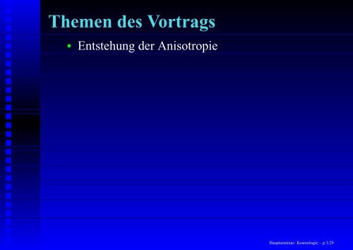 Hauptseminar: Kosmologie - Institut für Theoretische Physik der ...