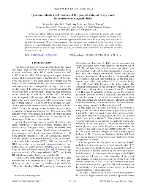Quantum Monte Carlo studies of the ground states of heavy atoms in ...