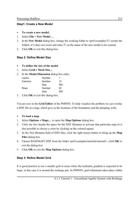 User's guide of Proceessing Modflow 5.0