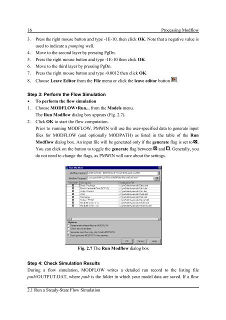 User's guide of Proceessing Modflow 5.0