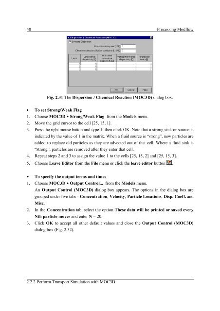 User's guide of Proceessing Modflow 5.0