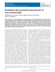 Broadband dye-sensitized upconversion of near-infrared light