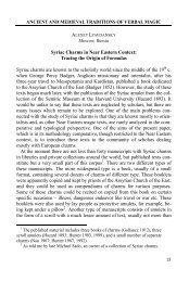 Syriac Charms in Near Eastern Context