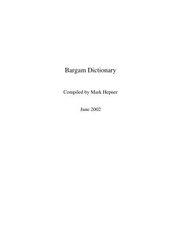 Bargam dictionary
