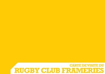 Téléchargez notre dossier - Rugby Club Frameries