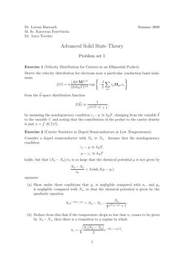 Advanced Solid State Theory