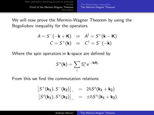 The Mermin-Wagner Theorem - Condensed Matter Theory Group
