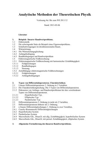 Analytische Methoden der Theoretischen Physik - TU Graz - Institut ...