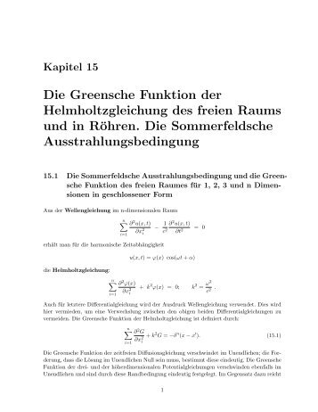Die Greensche Funktion der Helmholtzgleichung des freien Raums ...
