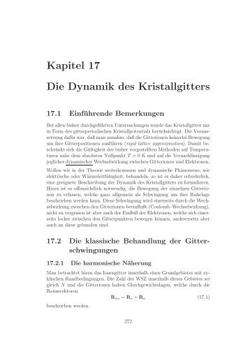 Kapitel 17 Die Dynamik des Kristallgitters - TU Graz - Institut für ...