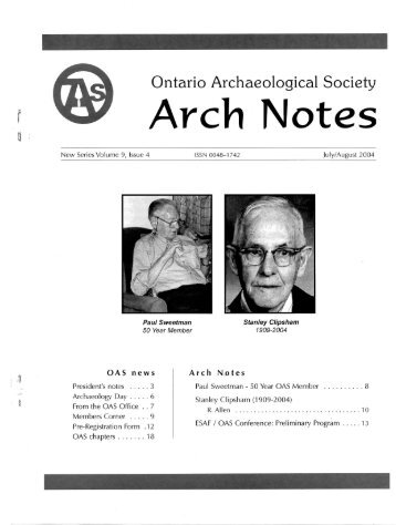 Arch Notes - Ontario Archaeological Society