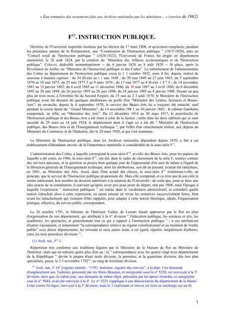 Esv Archives Nationales