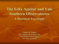 The Félix Aguilar and Yale Southern Observatories - Department of ...