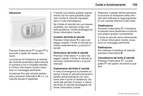 Opel Vivaro Manuale di uso e manutenzione