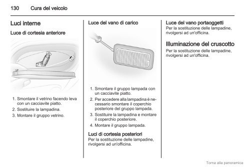 Opel Vivaro Manuale di uso e manutenzione