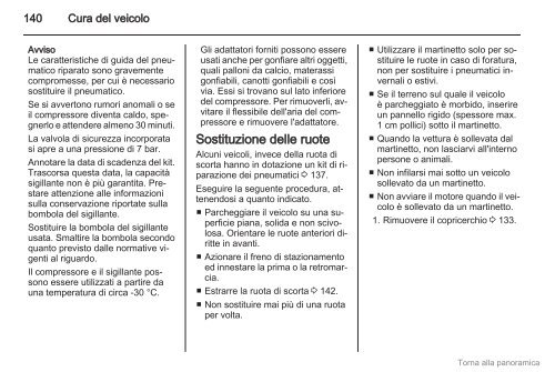 Opel Vivaro Manuale di uso e manutenzione