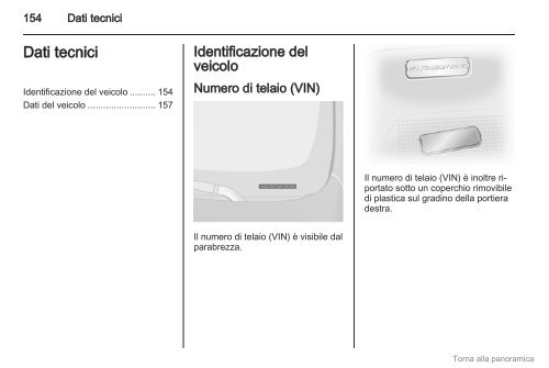 Opel Vivaro Manuale di uso e manutenzione