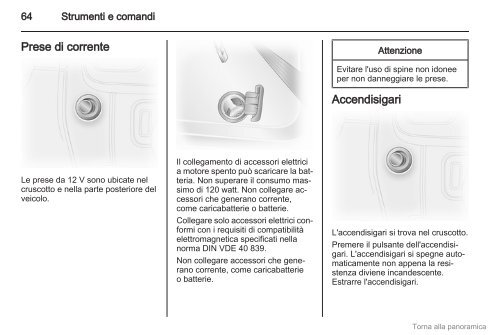 Opel Vivaro Manuale di uso e manutenzione