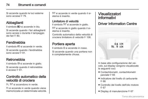 Opel Vivaro Manuale di uso e manutenzione