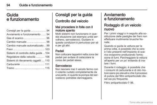 Opel Vivaro Manuale di uso e manutenzione