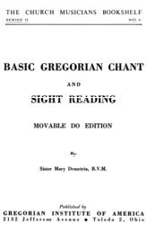 BASIC GREGORIAN CHANT SIGHT READING - MusicaSacra