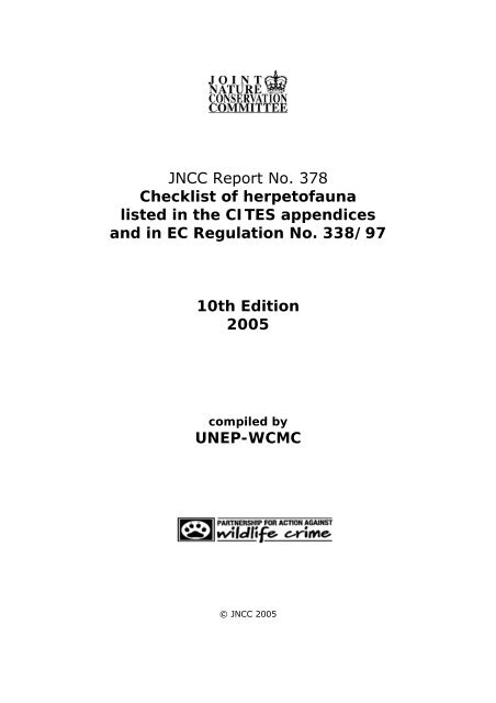 Checklist of herpetofauna listed in the CITES appendices ... - JNCC