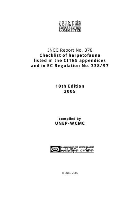 Checklist of herpetofauna listed in the CITES appendices ... - JNCC