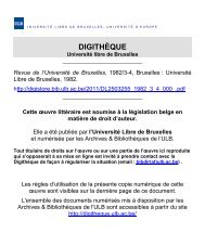 DIGITHÈQUE - de l'Université libre de Bruxelles