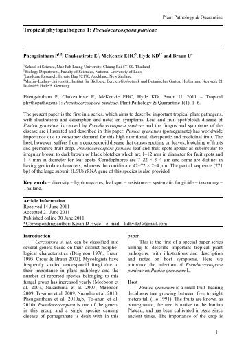 Tropical phytopathogens 1 - Plant Pathology & Quarantine