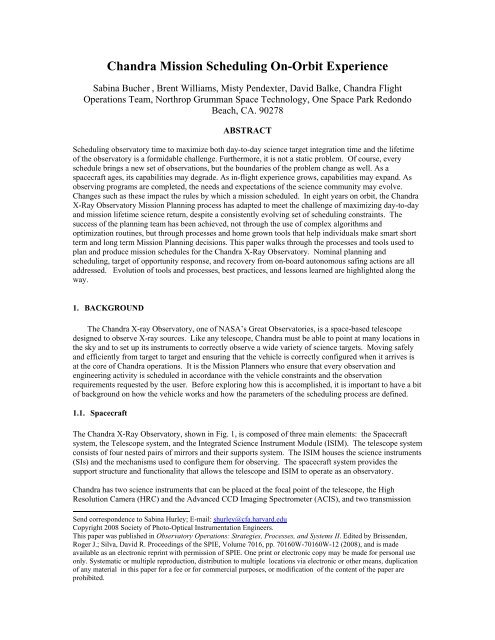 Paper Title - Chandra X-Ray Observatory (CXC)