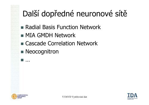 Vytěžování dat – přednáška 9