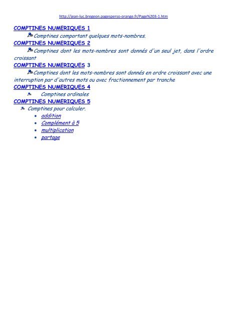Comptines A Compter Ien Argenteuil Sud