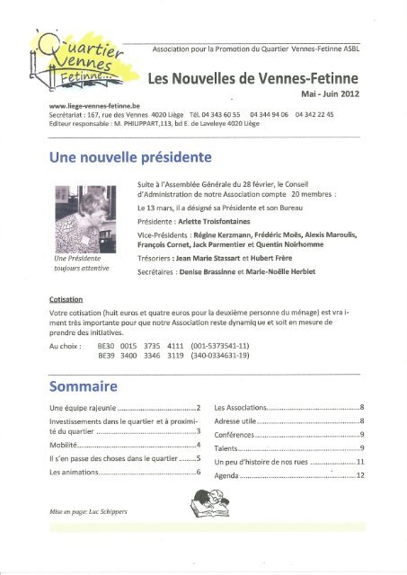 Les Nouvelles de Vennes-Fetinne Mai - Juin 2012 - Site du comité ...