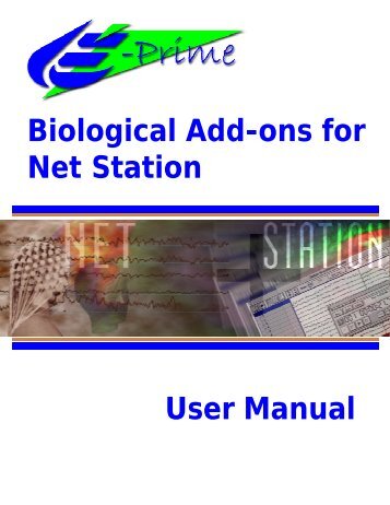 E-Prime Biological Add-ons for Net Station User Manual