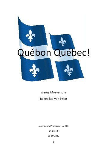 Québon Québec! - UHasselt