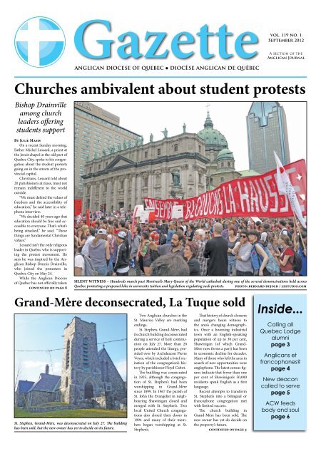 September The Anglican Diocese Of Quebec