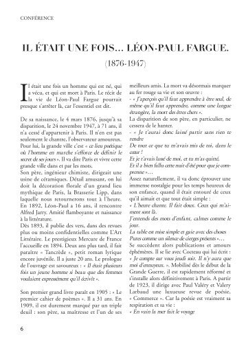 IL ÉTAIT UNE FOIS… LÉON-PAUL FARGUE. - La critique parisienne