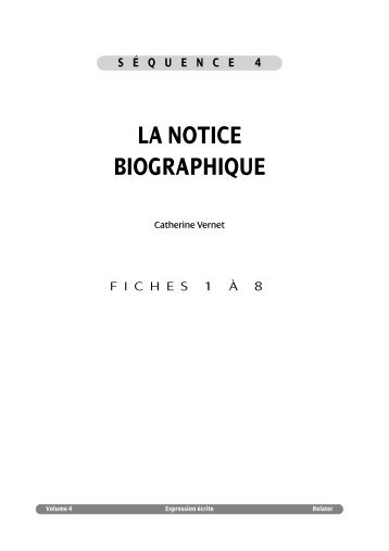 LA NOTICE BIOGRAPHIQUE