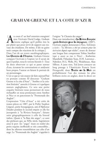 GRAHAM GREENE ET LA COTE D'AZUR - La critique parisienne