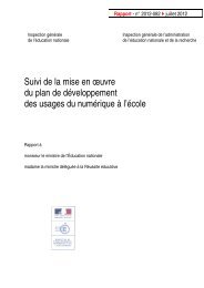 Suivi de la mise en œuvre du plan de développement des usages ...